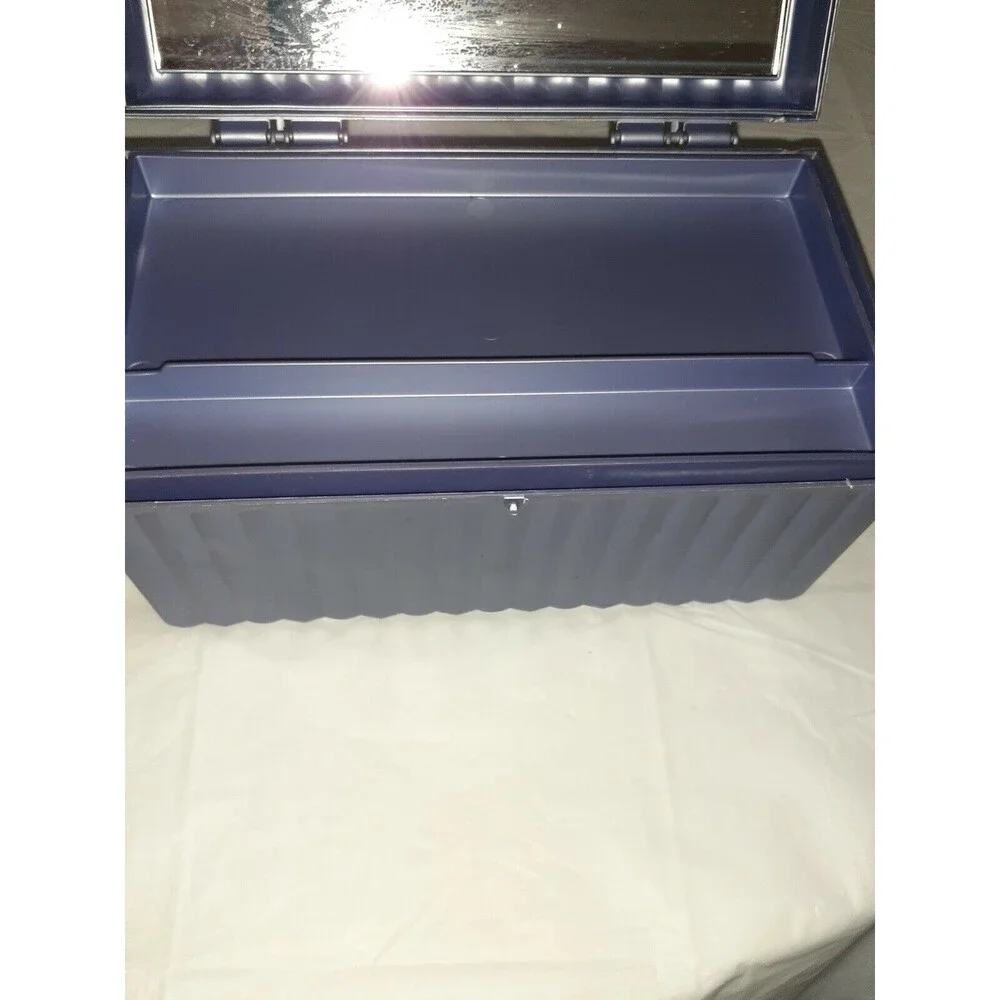 Vintage Sassaby Purple Small Makeup Carrying Case Organizer With Mirror & Tray